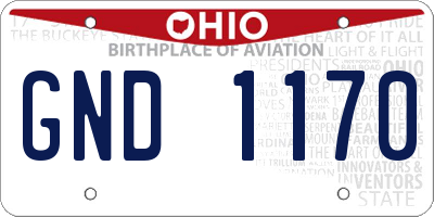 OH license plate GND1170