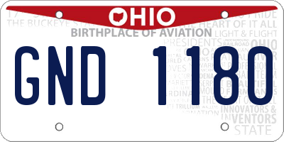 OH license plate GND1180