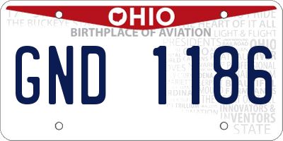 OH license plate GND1186