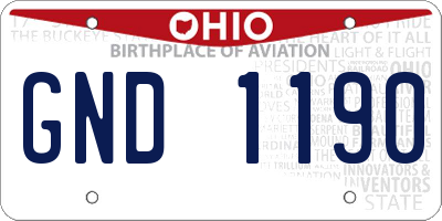 OH license plate GND1190