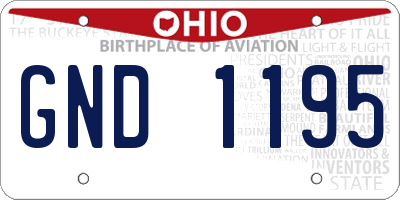 OH license plate GND1195