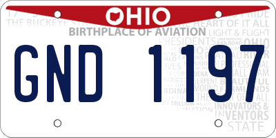 OH license plate GND1197