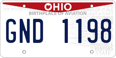 OH license plate GND1198