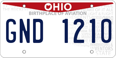 OH license plate GND1210