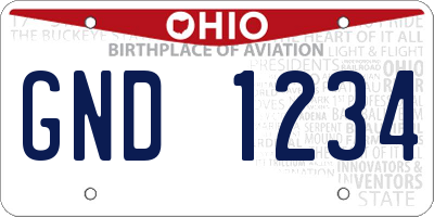 OH license plate GND1234
