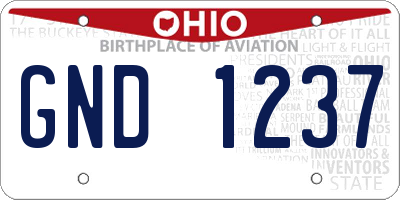 OH license plate GND1237