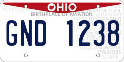 OH license plate GND1238