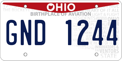 OH license plate GND1244