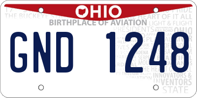 OH license plate GND1248
