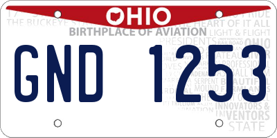 OH license plate GND1253