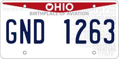 OH license plate GND1263