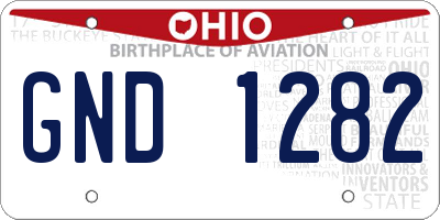 OH license plate GND1282