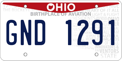 OH license plate GND1291