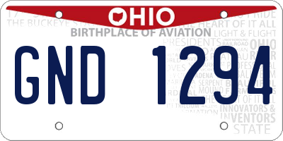 OH license plate GND1294