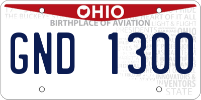 OH license plate GND1300