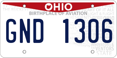 OH license plate GND1306