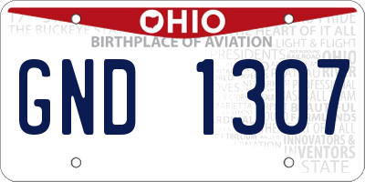 OH license plate GND1307