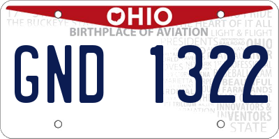 OH license plate GND1322