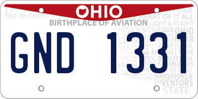 OH license plate GND1331