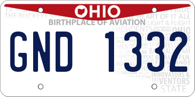 OH license plate GND1332