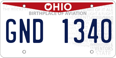 OH license plate GND1340