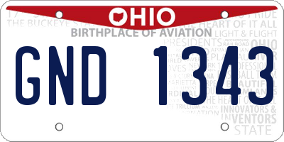 OH license plate GND1343