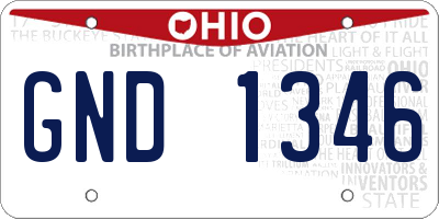 OH license plate GND1346