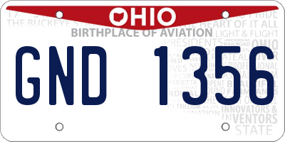 OH license plate GND1356