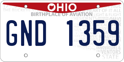 OH license plate GND1359