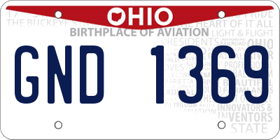 OH license plate GND1369