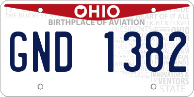OH license plate GND1382