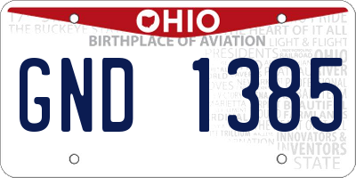 OH license plate GND1385