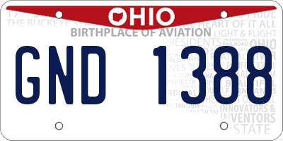 OH license plate GND1388