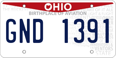 OH license plate GND1391