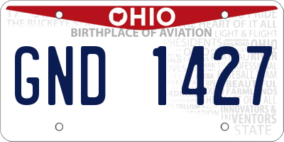 OH license plate GND1427