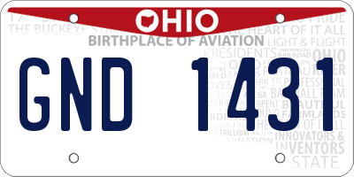OH license plate GND1431