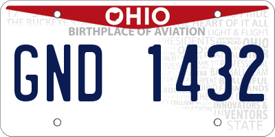 OH license plate GND1432