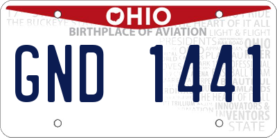 OH license plate GND1441