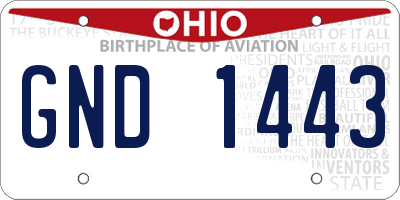 OH license plate GND1443