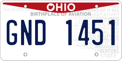 OH license plate GND1451