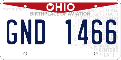 OH license plate GND1466