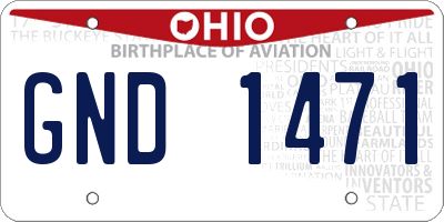OH license plate GND1471