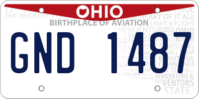 OH license plate GND1487