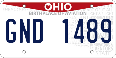 OH license plate GND1489