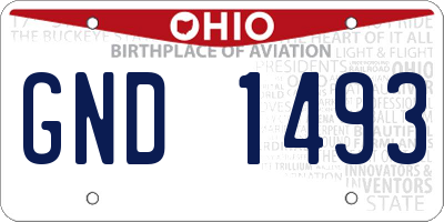 OH license plate GND1493