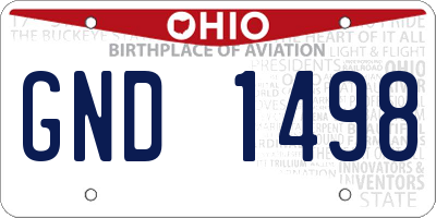 OH license plate GND1498