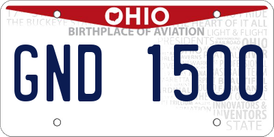 OH license plate GND1500