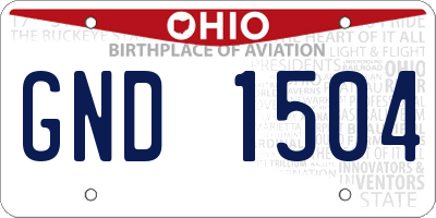 OH license plate GND1504