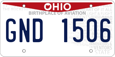 OH license plate GND1506