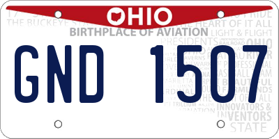OH license plate GND1507